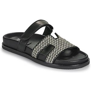 Exé Shoes Slippers  966-KIMOLOS-LEATHER-BEIGE-BLACK