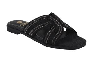 La Strada 2401931-1001 black/pewter dames slippers