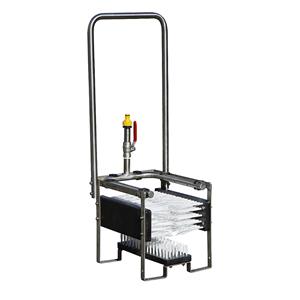 CEMO Laarsreiniger ECO, van roestvast staal, l x b x h = 330 x 330 x 820 mm