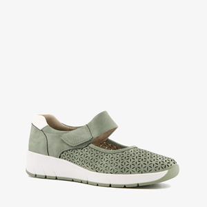 Softline dames ballerina's met klittenband groen