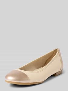Tamaris Ballerina's van leer met licht gestructureerde zool
