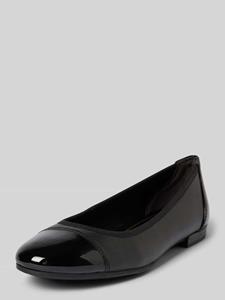 Tamaris Ballerina's van leer met licht gestructureerde zool