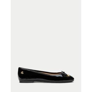 Lauren Ralph Lauren Leren ballerina's met sierstrik, model 'JAYNA'