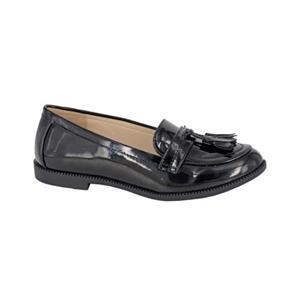 Boulevard Dames/Dames Patent PU Kwastje Loafers 8 UK zwart