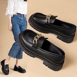BeautyFeet Mary Jane schoenen voor dames pompen Lolita platform dames loafers vintage stevige lederen slip op metalen gesp Oxford schoenen 35 zwart