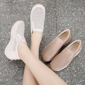 Lfy shoes Dames Platform Loafers Casual Elegant Zwart Koe Leer Dames Dikke Zool Schudschoen voor Meisjes Plus Size EU: 35