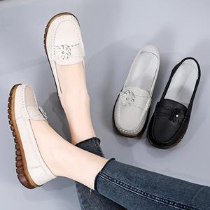 Lfy shoes Dames Loafers Leren Driving Mocassins Comfort Flats Casual Slip on Wandelen Minimalistische Zomer Ademende Schoenen EU: 36 zwart