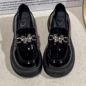GIRLSIII SHOES Britse stijl kleine leren schoenen dames enkele schoenen loafers platform zwarte muffin veelzijdige Mary Jane schoenen 35 wit