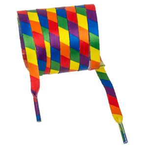 Out of the blue Schoenveters - Gay Pride/Regenboog thema kleuren - polyester - cm - 1 paar -