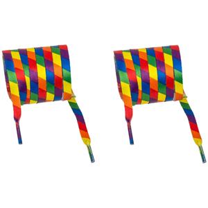 Out of the blue Schoenveters - 2x - Gay Pride/Regenboog thema kleuren - polyester - cm - 1 paar -