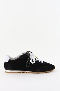 Nubikk suede sneakers Billy Lou met witte hielachterkant zwart