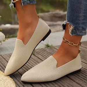 JMG Shoe Industry Dames Loafers Puntige Neus Effen Kleur Mesh Ademende Damesschoenen Casual Ondiepe Mond Slip-On Lichtgewicht Dames Platte Schoenen 38
