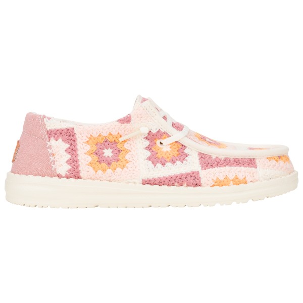 HeyDude  Women's Wendy Cottage Crochet - Sneakers, wit/roze