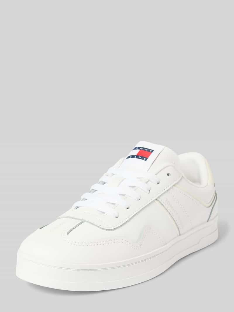 TOMMY JEANS Plateausneakers THE GREENWICH LEATHER , vrijetijdsschoen, lage schoen, veterschoen in basket-look