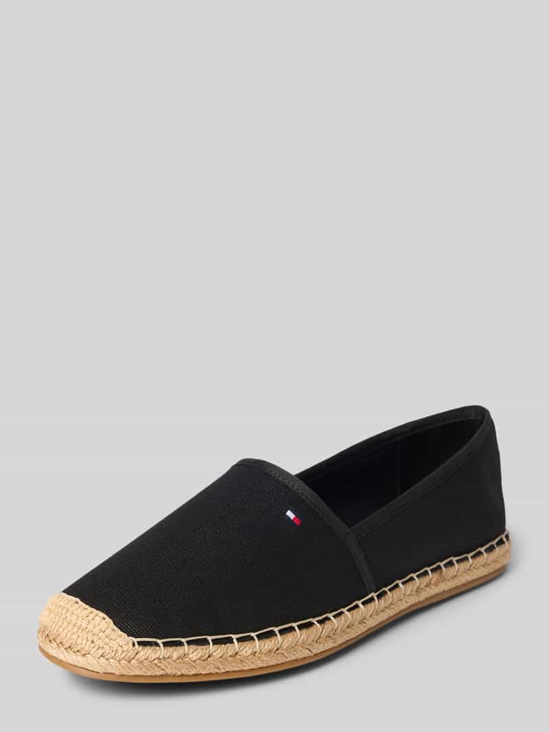 Tommy Hilfiger Espadrilles FLAG CANVAS ESPADRILLE , slippers, flats, comfortabele schoen met bamboe bekleding en decoratieve naden