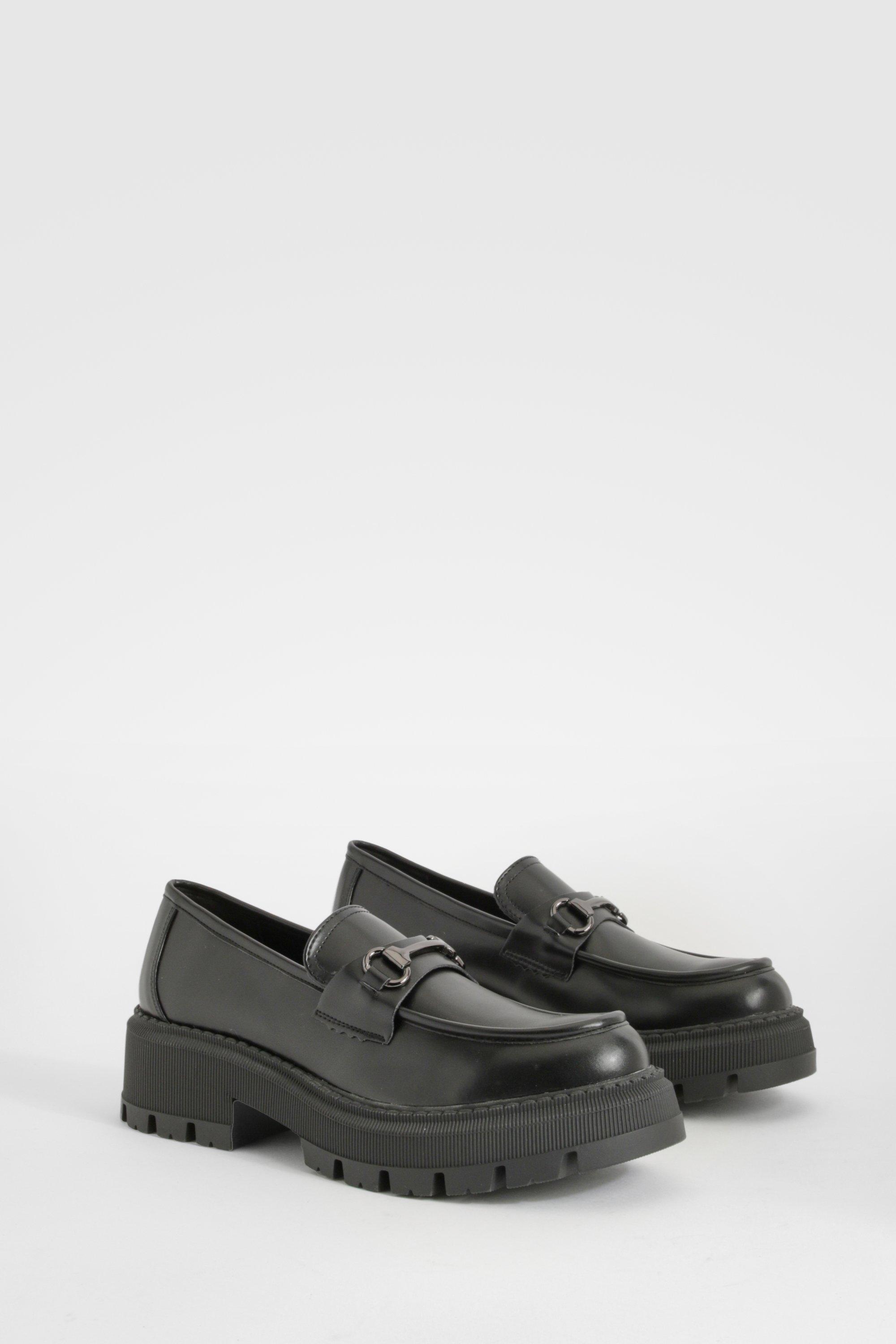 Boohoo Dikke Loafers Met T-Bar, Black