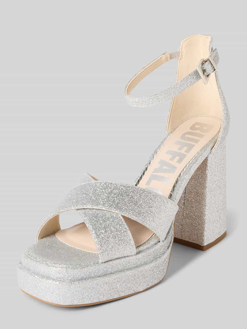 Buffalo Sandalen van leer met blokhak, model 'MAY'