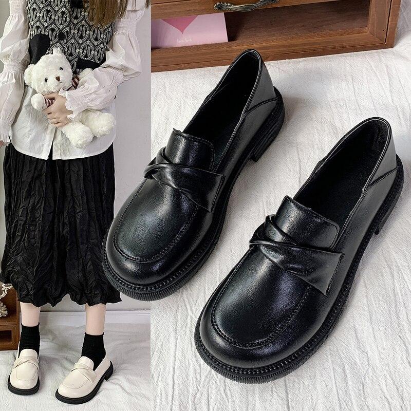 BeautyFeet Kleine lederen schoenen vrouw zwarte dikke zolen hoge hakken schoenen damesschoenen hoge hakken damesschoenen voor bruiloft 40 zwart