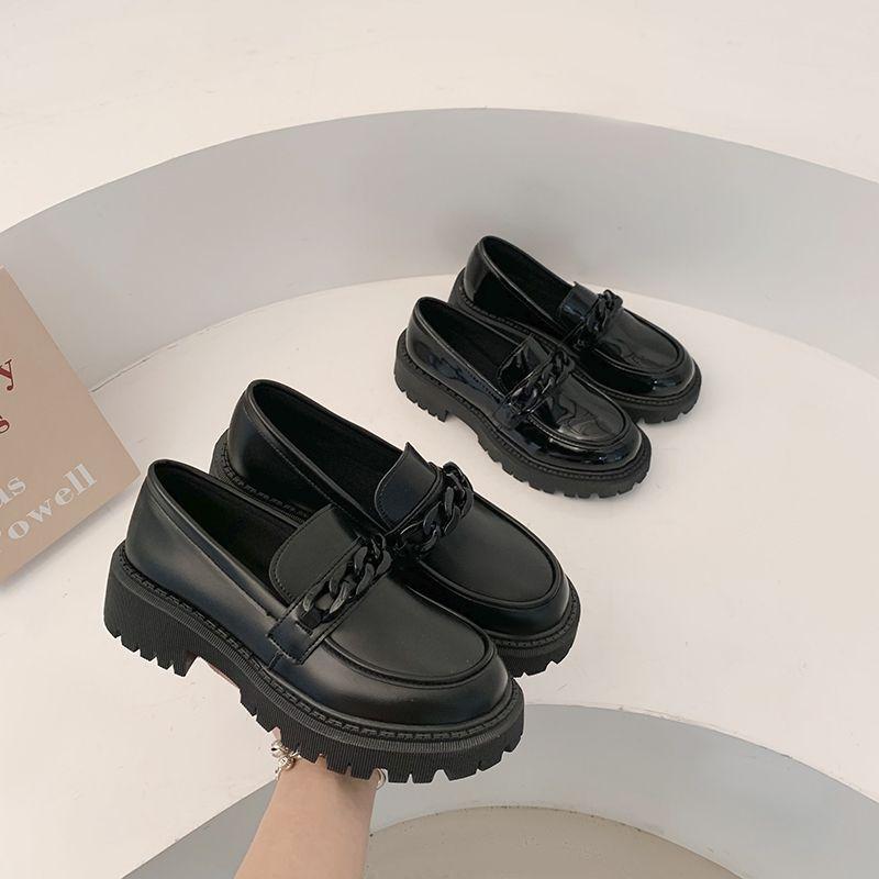 BeautyFeet Mary Jane schoenen voor dames pompen Lolita platform dames loafers vintage stevige leren slip-on metalen ketting Oxford schoenen 37