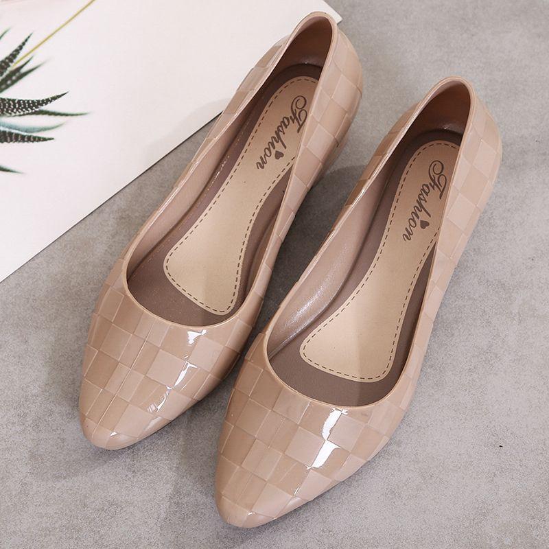 WTEMPO Mode waterdichte schoenen Regenschoenen Dames Zomer Jelly Schoenen Jelly Set Schoenen Ondiepe mond Antislip regenschoenen 39 abrikoos