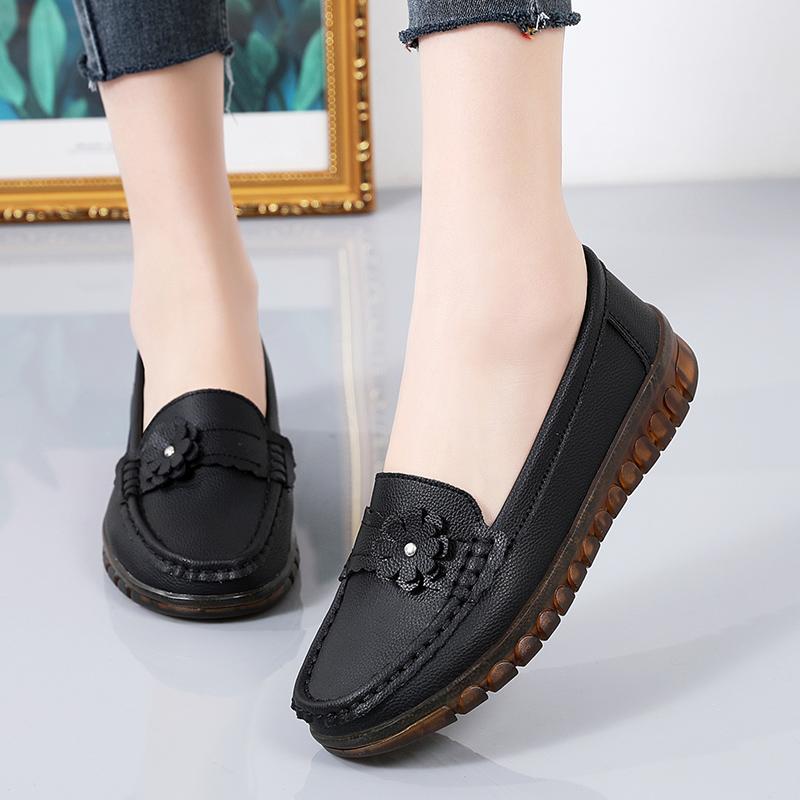 Lfy shoes Dames Loafers Leren Driving Mocassins Comfort Flats Casual Slip on Wandelen Minimalistische Zomer Ademende Schoenen EU: 36 zwart