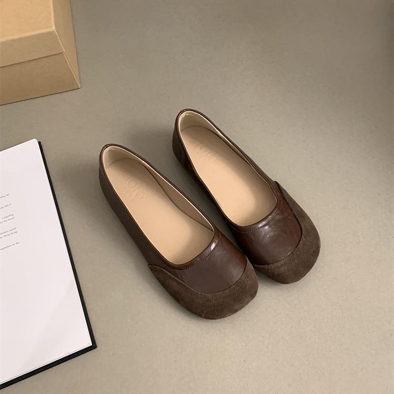 Umsif Dames Casual Flats Antislip Comfortabele Platte Schoenen Lage Top Ballerina's Lichtgewicht Werkschoenen voor Dames Instappers Wandelschoenen Zachte Nette Schoenen 39 bruin