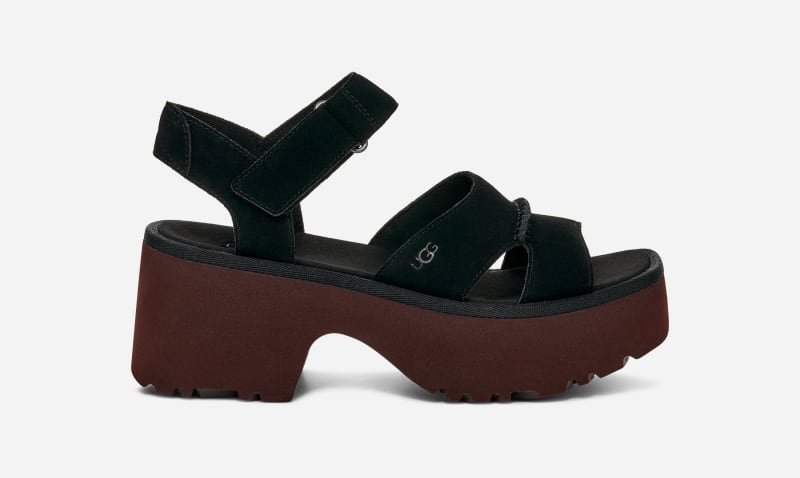 Ugg New Heights met enkelband in Black  Suede