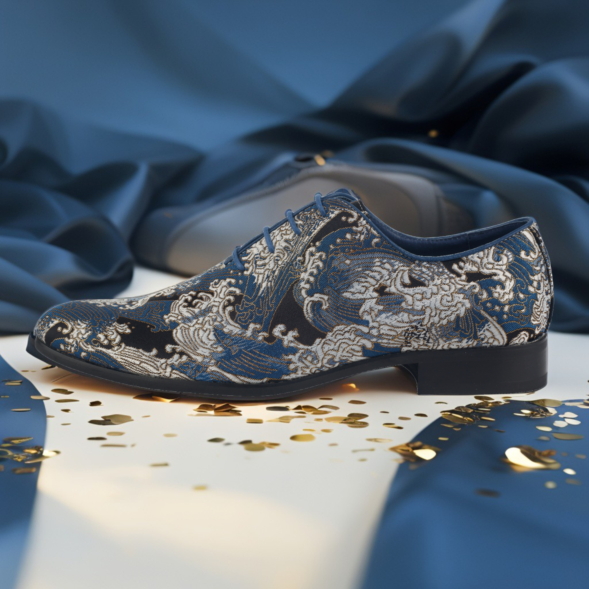 Lureaux Silent Blue Tsunami-  - Handgemaakte Nette Schoenen Voor Heren