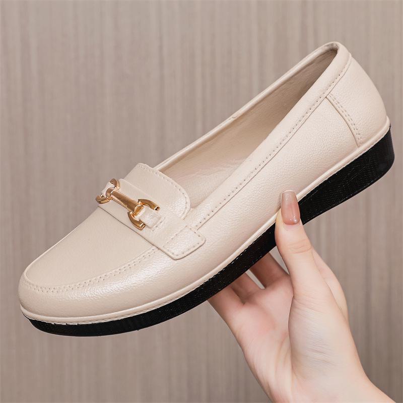 Shoes Arena Zwarte waterdichte loafers voor dames, Britse stijl, spitse neus, formele werkschoenen voor zomer 2021. 37 gebroken witte kleur