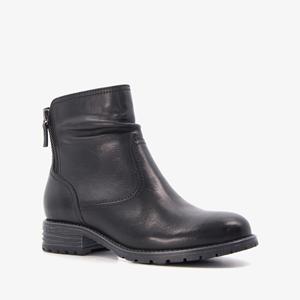 Hush Puppies leren dames enkellaarsjes zwart