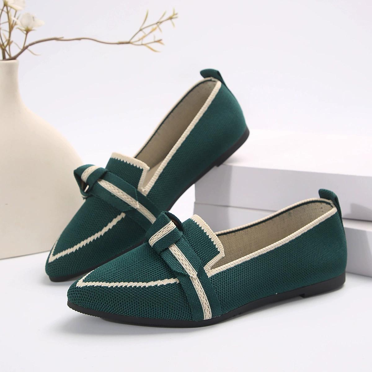 Men Women Necklaces Supermarket Scherpe puntige schoenen met platte zool in maat 43 voor dames, casual ademende damesschoenen met strik 43