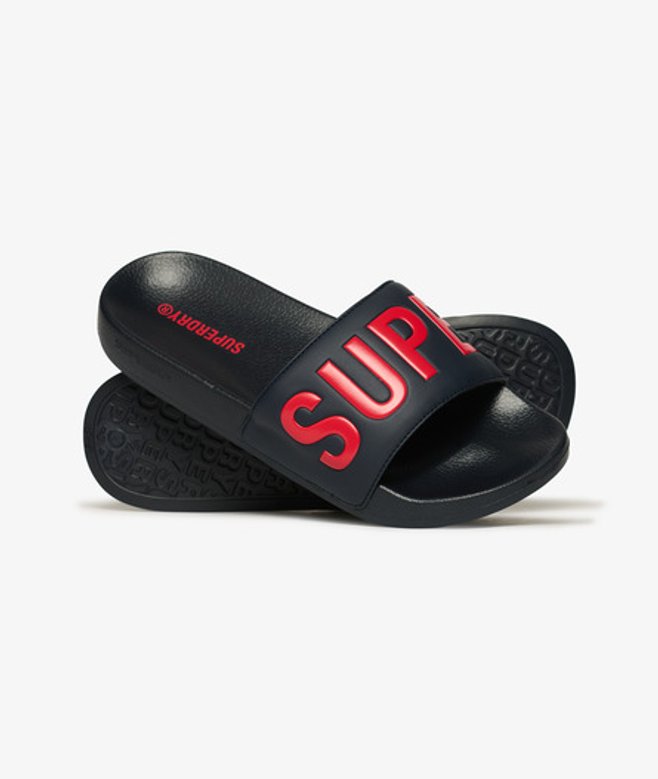 Superdry Core Badslippers met Print Blauw