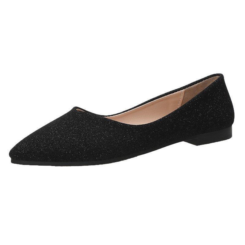 SUNSHINE X Dames Casual Temperament Ondiepe Puntige Schoenen Platte Schoenen 35 zwart