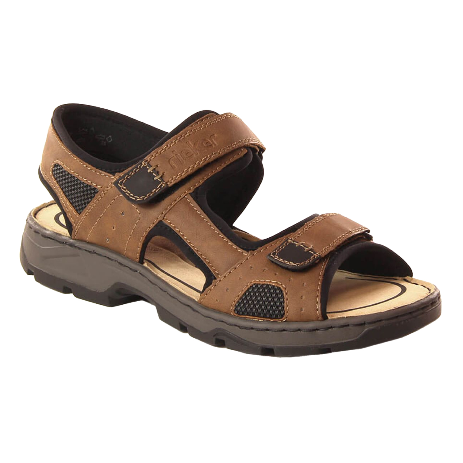 Rieker Leren sandalen met drukknoopsluiting voor heren