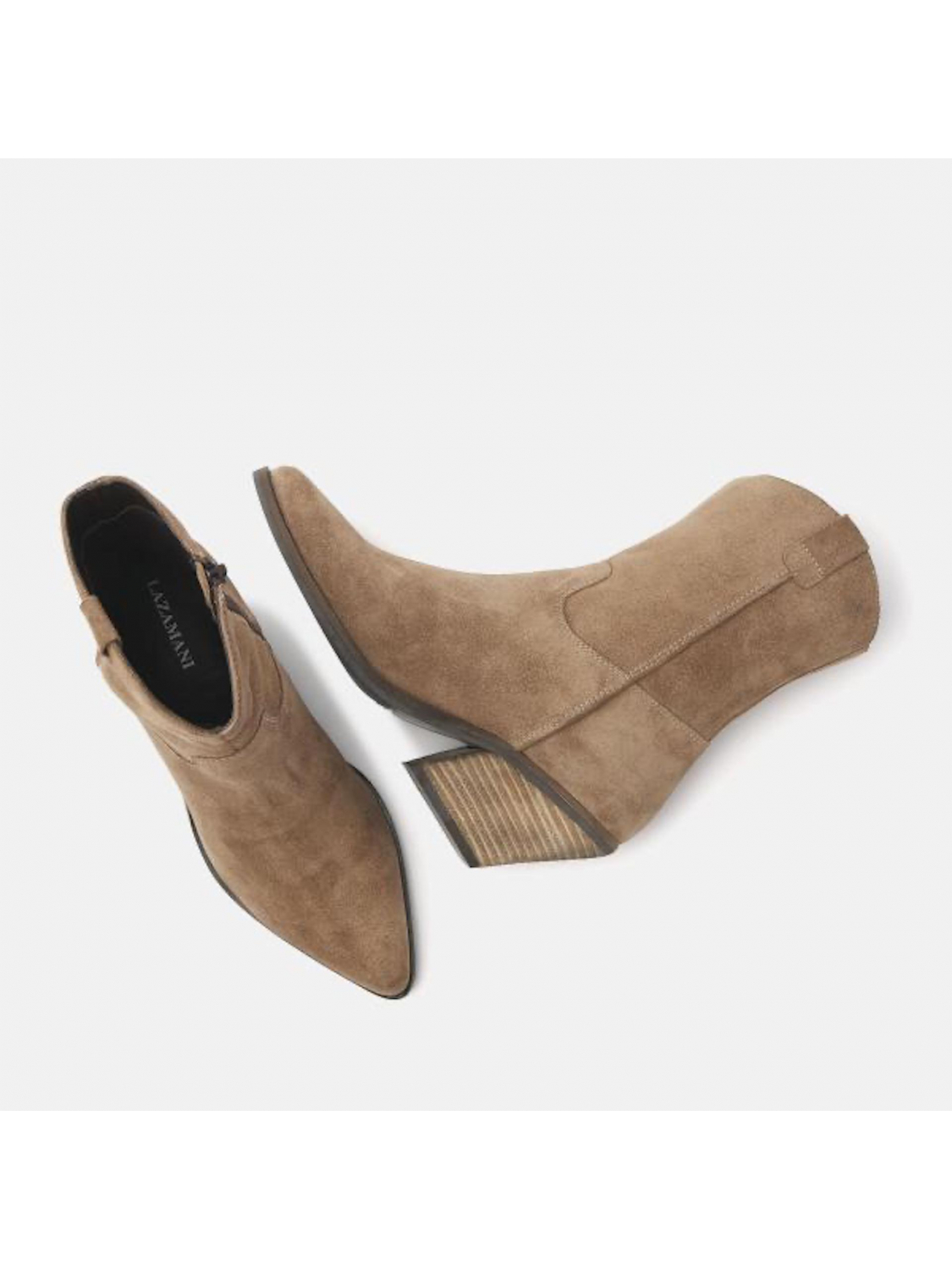 Lazamani ladiesbootiescowboy taupe