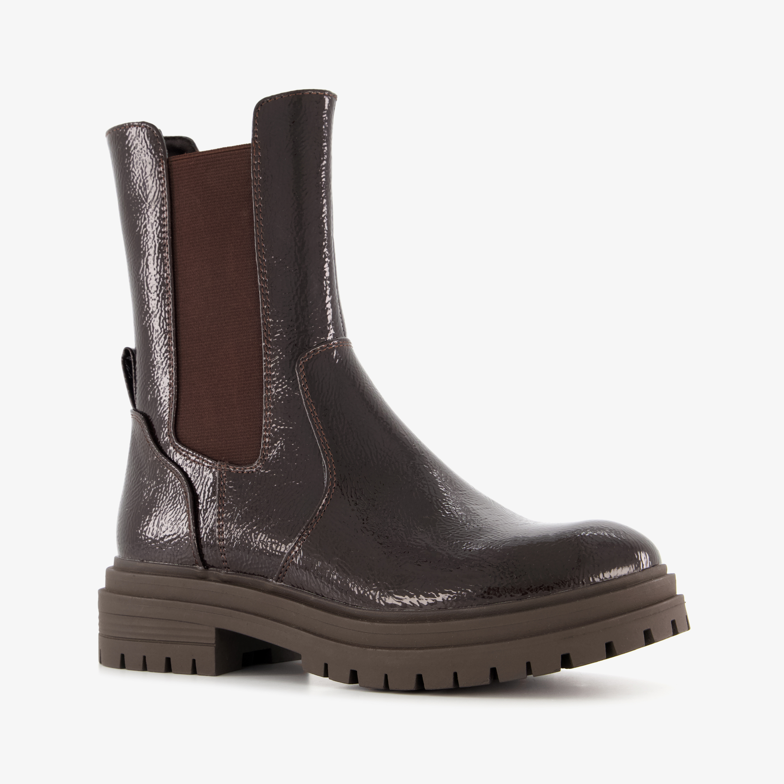 Nova dames lak Chelsea boots bruin