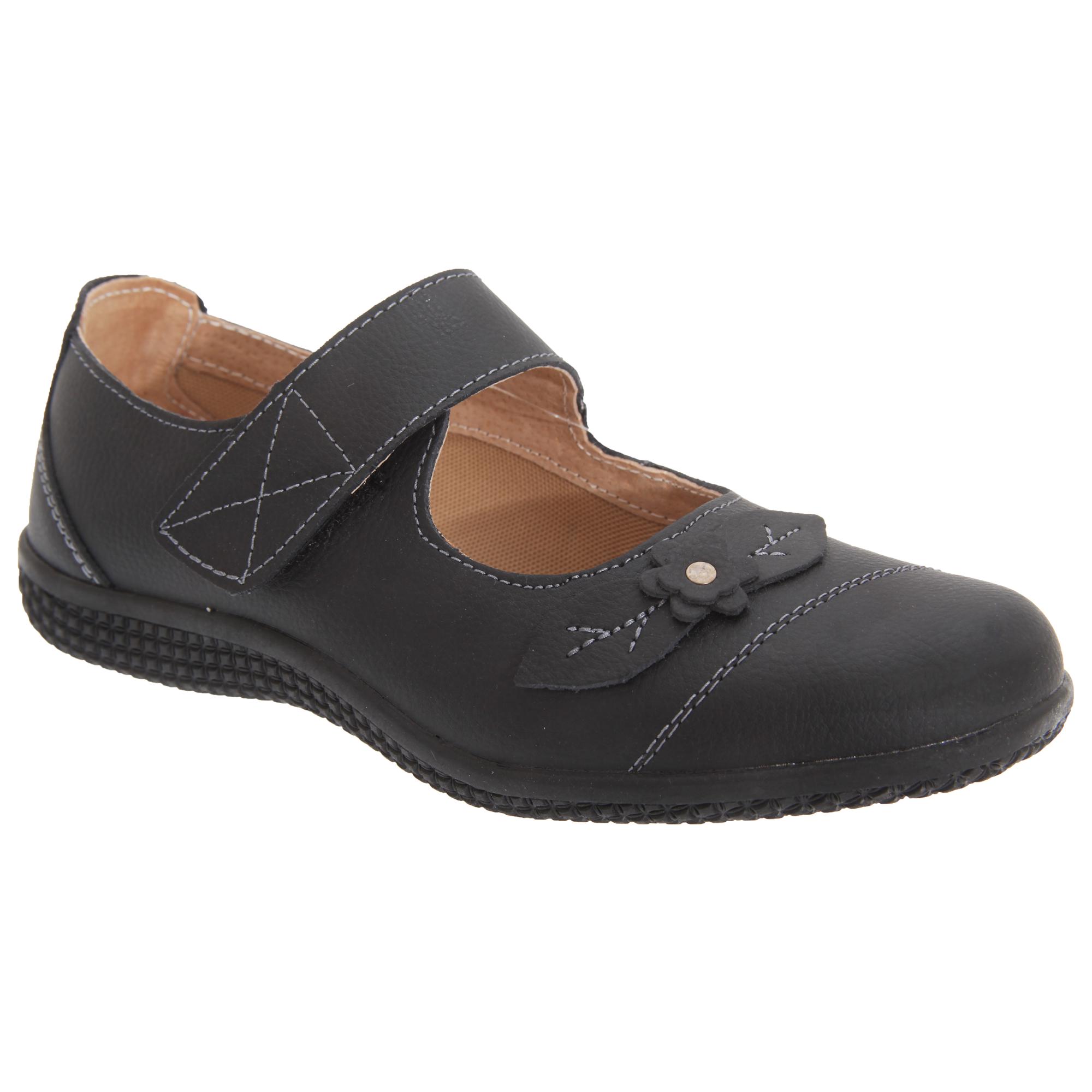Boulevard dames/dames touch-bevestiging extra brede zomer casual leren schoenen 9 UK