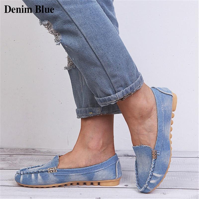 Arbutus Mode damesschoenen Casual platte loafers Damespantoffels Zachte denim platte jeansschoenen 41