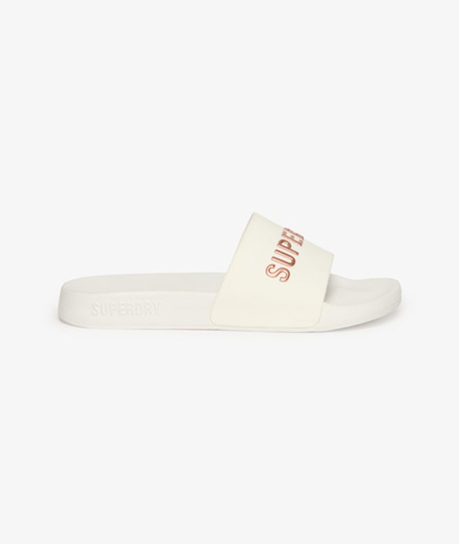 Superdry Code Logo Badslippers Wit