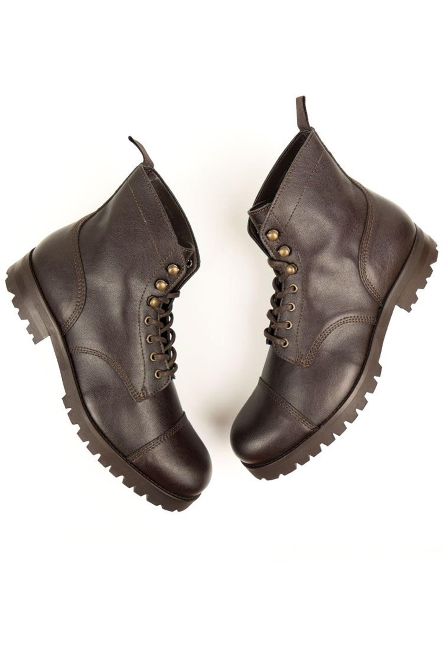 Will's Vegan Store Damen vegan Arbeitsstiefel Dunkelbraun