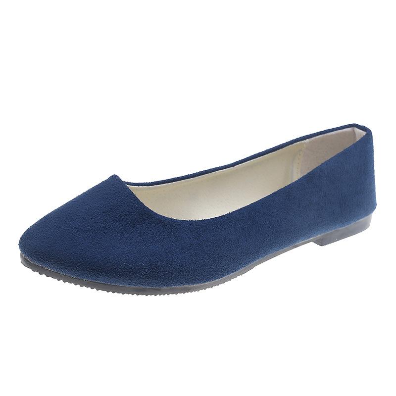 Ayseguney Footwear Dames meisjes effen groot formaat instapper plat ondiep comfort casual enkele schoenen 40