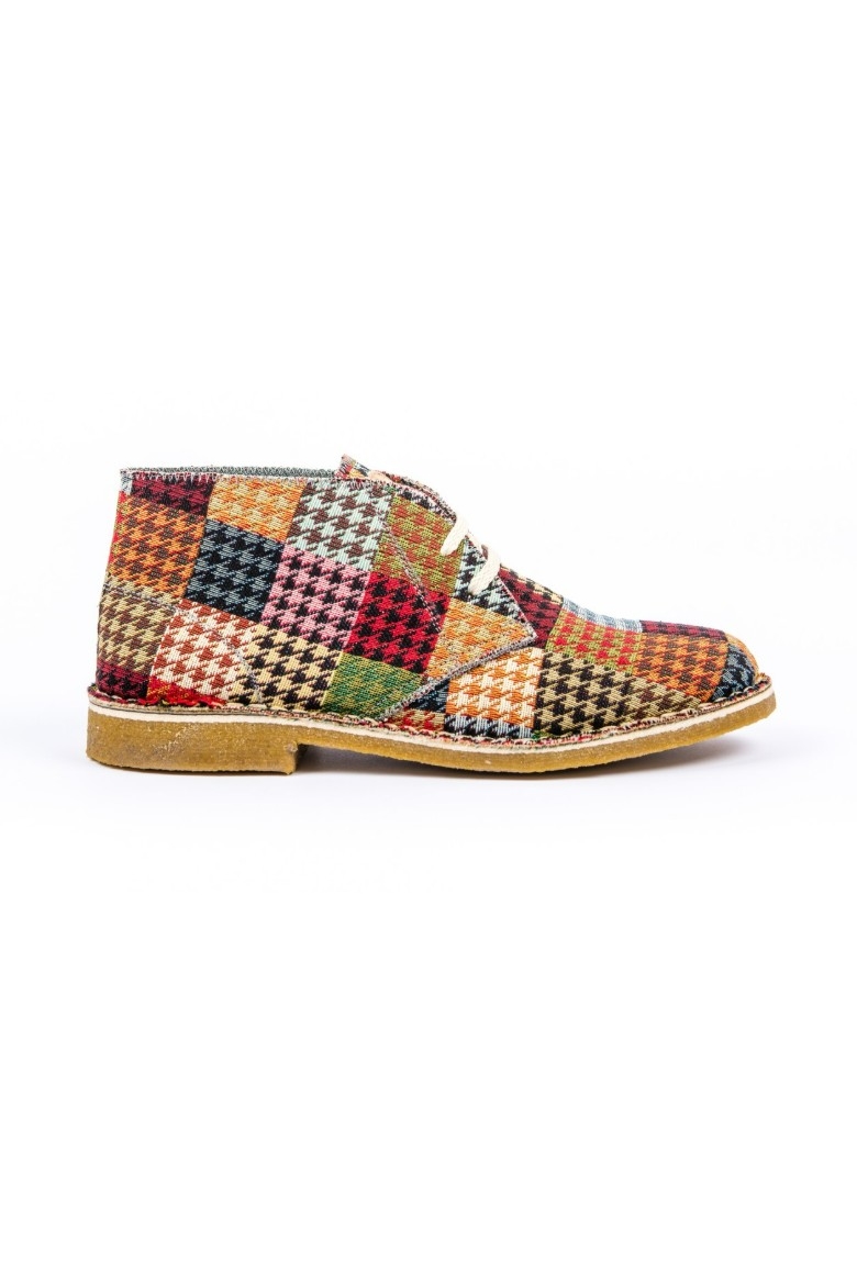 Risorse Future Herren vegan Desert Boots Houndstooth Multicolor