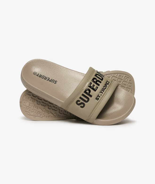 Superdry City Luxe Badslippers Beige