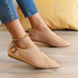 Casual Shoes Damesloafers, instapper-casual schoenen, su&egrave;de platte schoenen met puntige neus 41