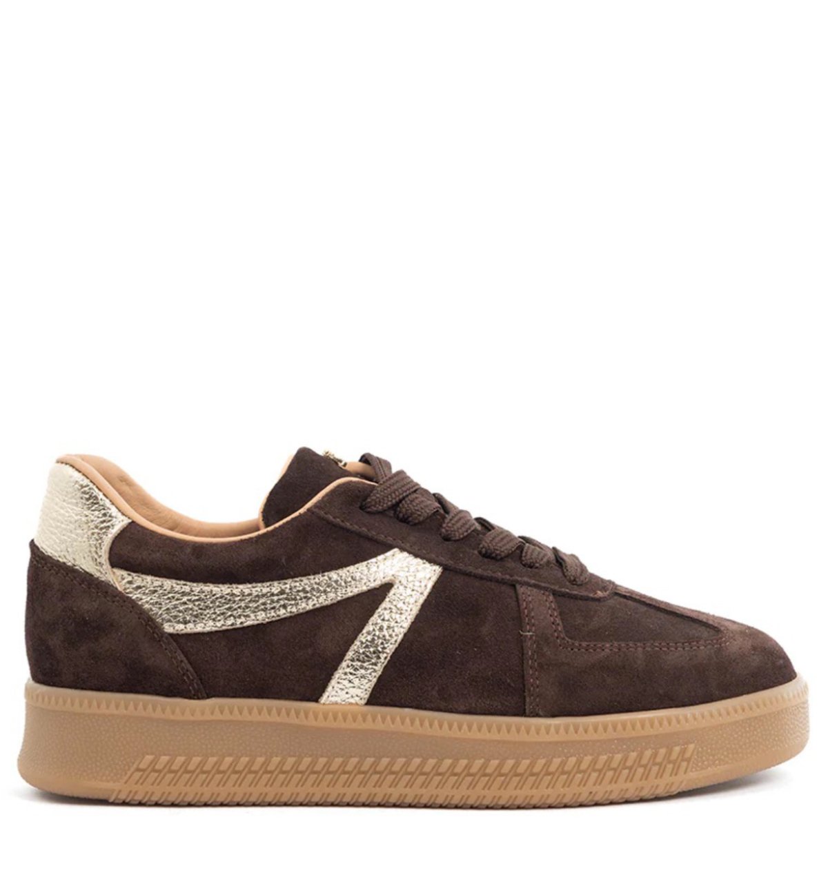 Babouche Liva sneakers dames dark brown Suede Dames