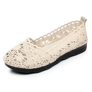 WTEMPO Zomerschoenen van stof, Dames mesh schoenen, Platte zool, Ademend, Holle mesh oppervlakte, Comfortabel 41