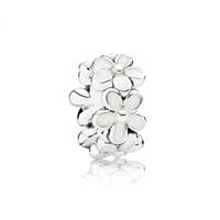 Pandora Charm Liebliche Gänseblümchen "791495EN12", 925er Silber, weiß, keine Angabe