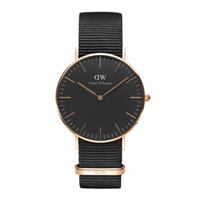 Daniel Wellington Classic Black Cornwall horloge (36 MM) DW00100150