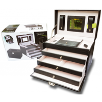 Luxe Sieradenbox - 7 compartimenten - Kunstleer - Zwart