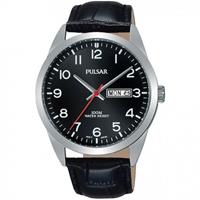 pulsar Herenhorloge PJ6067X1 staal/leder zwart